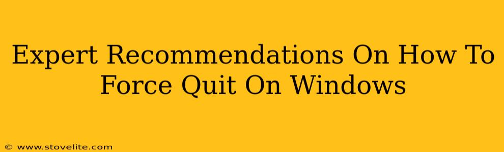 Expert Recommendations On How To Force Quit On Windows